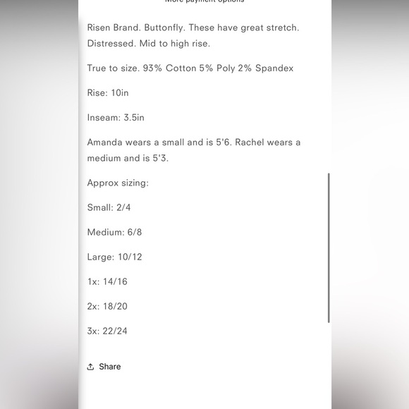 NWT Risen THOMAS Shorts DARK GREY High Rise Distressed Dark Grey 2X - Picture 13 of 13